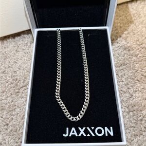 JAXXON Men’s Silver Cuban Chain Necklace